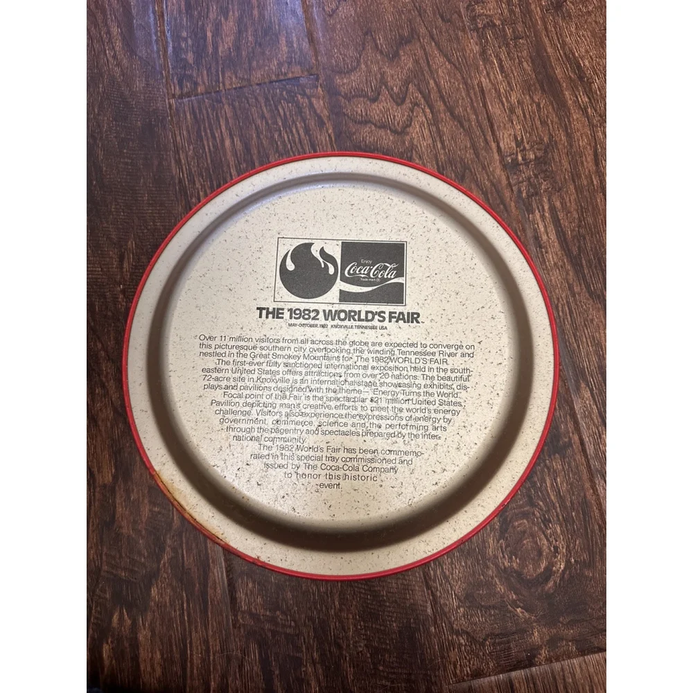 1982 Coca Cola Worlds Fair Plate Knoxville TN 12 inches Vintage Coca Cola